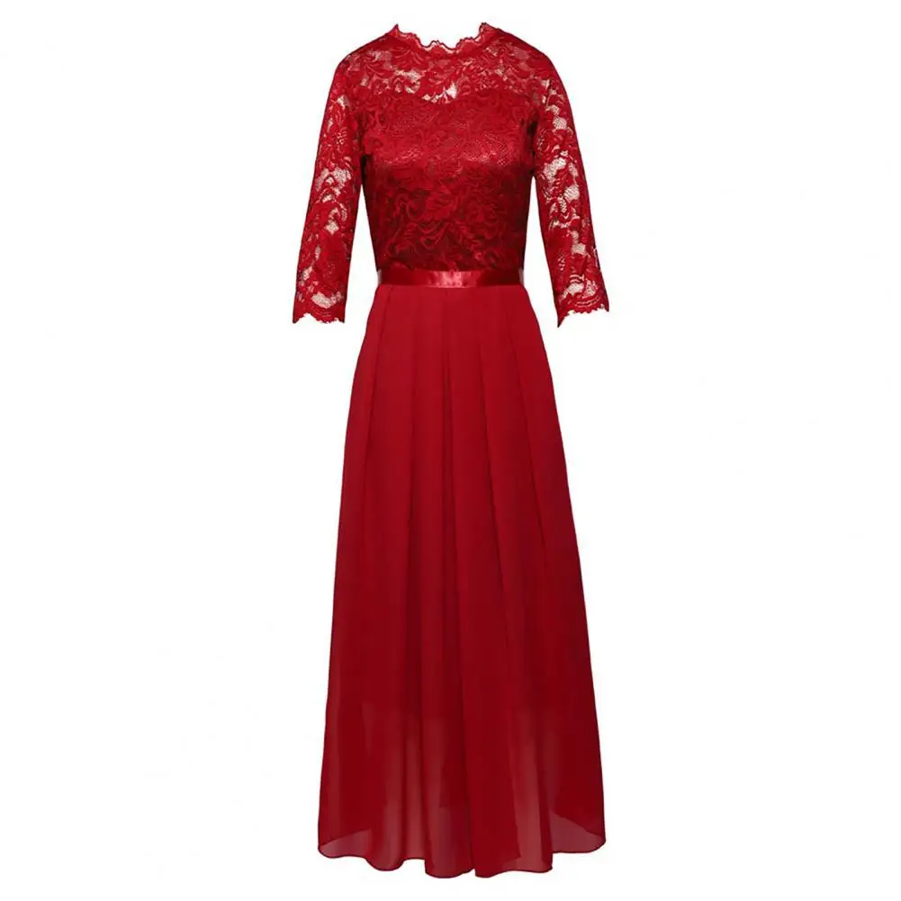Fashion Wedding Dress O-neck Draped Hemline Elegant Crochet Lace Patchwork Gown Maxi Dress Chiffon Dress Women Dress
Fashion Wedding Dress O-neck Draped Hemline Elegant Crochet Lace Patchwork Gown Maxi Dress Chiffon Dress Women Dress