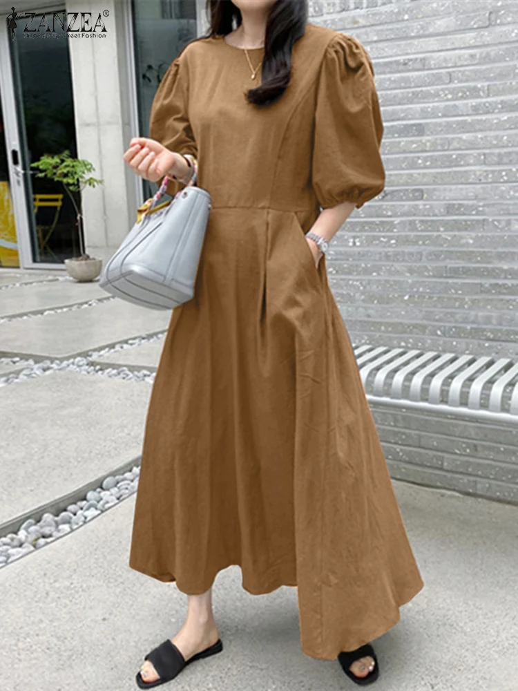ZANZEA Summer Women Half Sleeve A-line Holiday Sundress Fashion Korean Elegant Vestidos Solid Party Mid-calf Dress Robe Femme
ZANZEA Summer Women Half Sleeve A-line Holiday Sundress Fashion Korean Elegant Vestidos Solid Party Mid-calf Dress Robe Femme