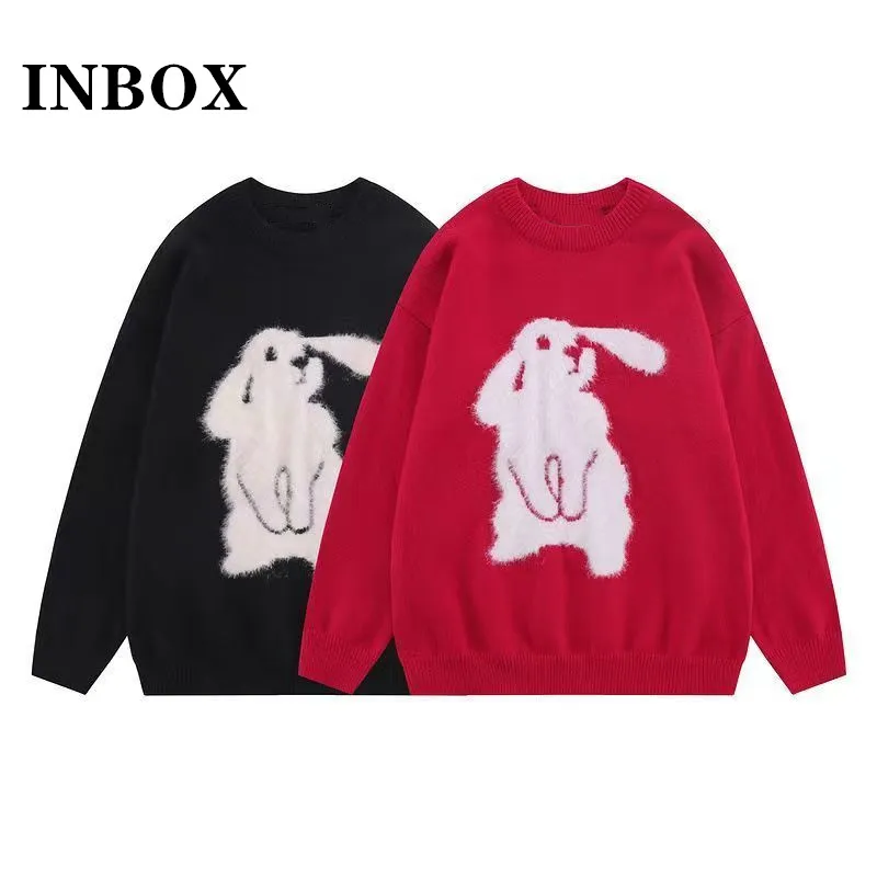 2023 Autumn Winter Vintage Japanese Style Loose Cute Rabbit Women's Sweater Red O-neck Knited Ladies Clothing
2023 Autumn Winter Vintage Japanese Style Loose Cute Rabbit Women's Sweater Red O-neck Knited Ladies Clothing