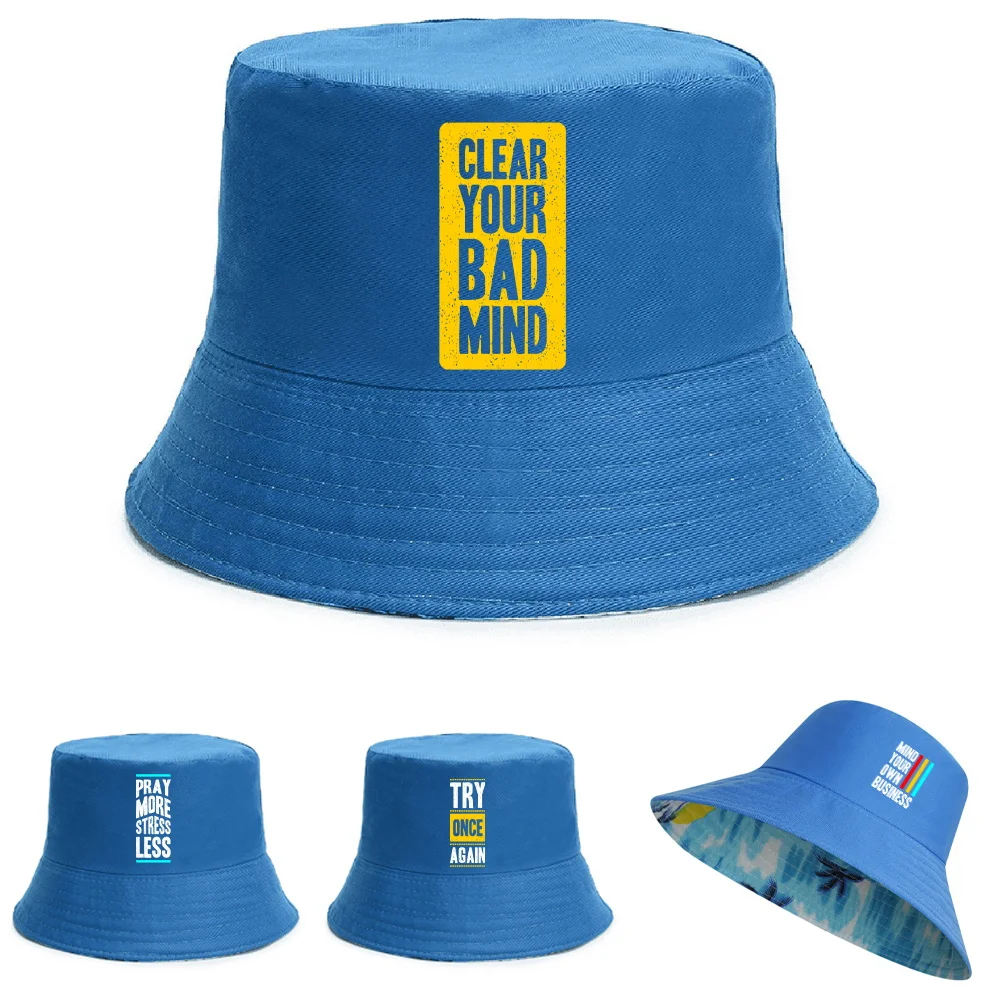 Fashion Outdoor Reversible Fisherman Caps Phrase Series Print Cotton Bucket Hats Men Women Beach Fishing Hat Girl Boy Panama Hat
Fashion Outdoor Reversible Fisherman Caps Phrase Series Print Cotton Bucket Hats Men Women Beach Fishing Hat Girl Boy Panama Hat