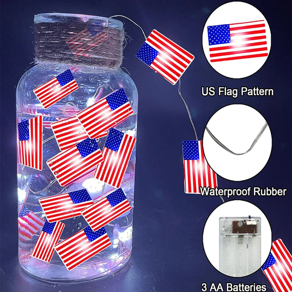 USA Canada Flag Decorative String Light Battery Operated LED Lamp For Indoor Outdoor Garden Patriotic Decorat During Festivals
USA Canada Flag Decorative String Light Battery Operated LED Lamp For Indoor Outdoor Garden Patriotic Decorat During Festivals