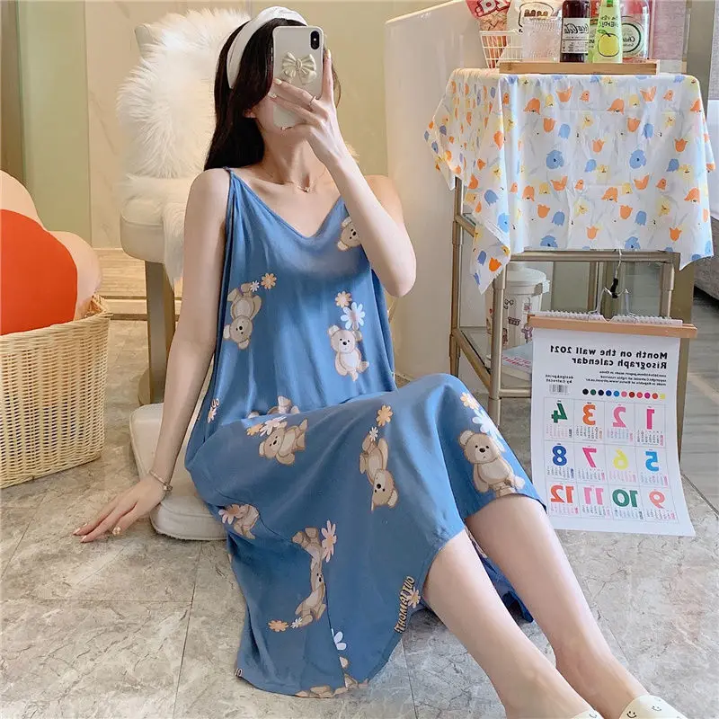2022 Summer Home Clothes For Women Sweet Women's Pajamas Korean Fashion Sexy Woman Nightie Loose Sleepwear Vestidos Mujer 잠옷
2022 Summer Home Clothes For Women Sweet Women's Pajamas Korean Fashion Sexy Woman Nightie Loose Sleepwear Vestidos Mujer 잠옷