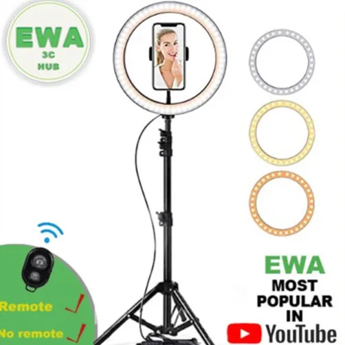 EWA RK20 FLAT TYPE 26CM Selfie LED Ring Light Photo Studio Light With Tripod Stand & Phone Holder Se
EWA RK20 FLAT TYPE 26CM Selfie LED Ring Light Photo Studio Light With Tripod Stand & Phone Holder Se