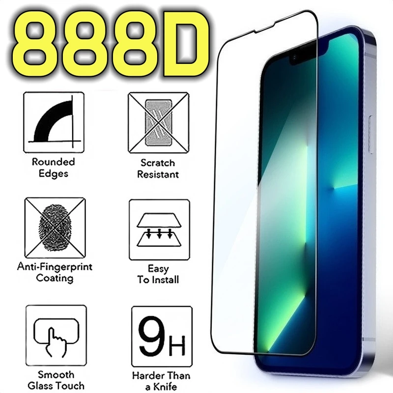 Закаленное стекло 888D для iPhone, защита экрана с полным покрытием для iPhone 14, 13, 12, 11 Pro Max, Mini, XR, X, XS MAX, 7, 8, 14 Plus, SE
Закаленное стекло 888D для iPhone, защита экрана с полным покрытием для iPhone 14, 13, 12, 11 Pro Max, Mini, XR, X, XS MAX, 7, 8, 14 Plus, SE