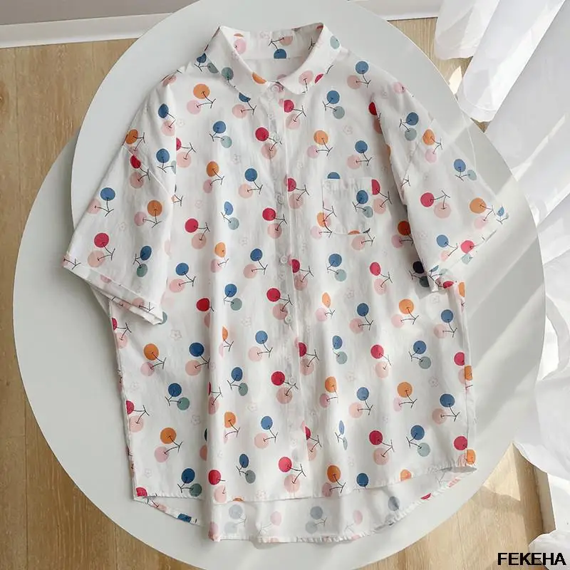 Летние женские рубашки, блузки с принтом, свободные женские топы с коротким рукавом и мультипликационным принтом
Летние женские рубашки, блузки с принтом, свободные женские топы с коротким рукавом и мультипликационным принтом