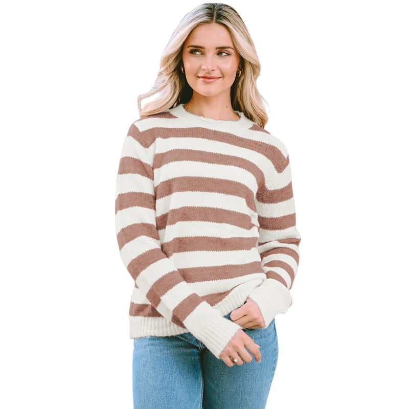 Women Pullover Autumn Simple Loose O Neck Striped Long Sleeve Leisure Street Wear Lady Sweater Casual Warm Female Clothes
Women Pullover Autumn Simple Loose O Neck Striped Long Sleeve Leisure Street Wear Lady Sweater Casual Warm Female Clothes