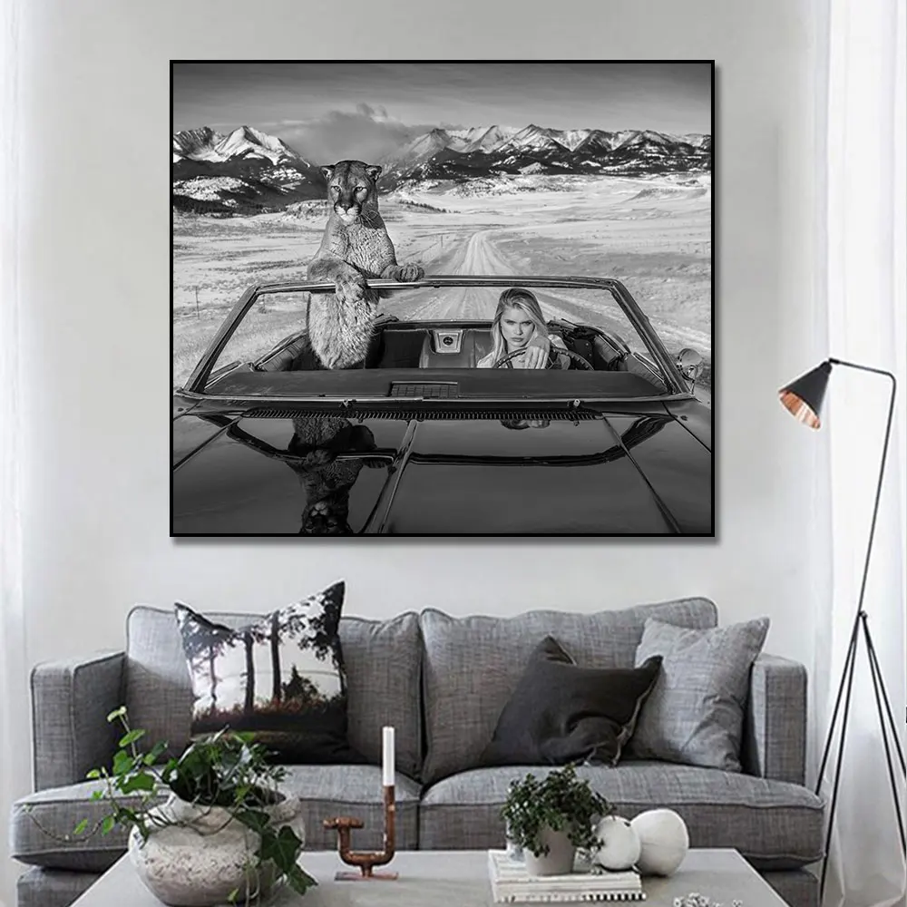 Classic Women and Panther Posters and Prints White Black Human and Nature Wall Art Canvas Painting Pictures for Home Wall Decor 
Classic Women and Panther Posters and Prints White Black Human and Nature Wall Art Canvas Painting Pictures for Home Wall Decor