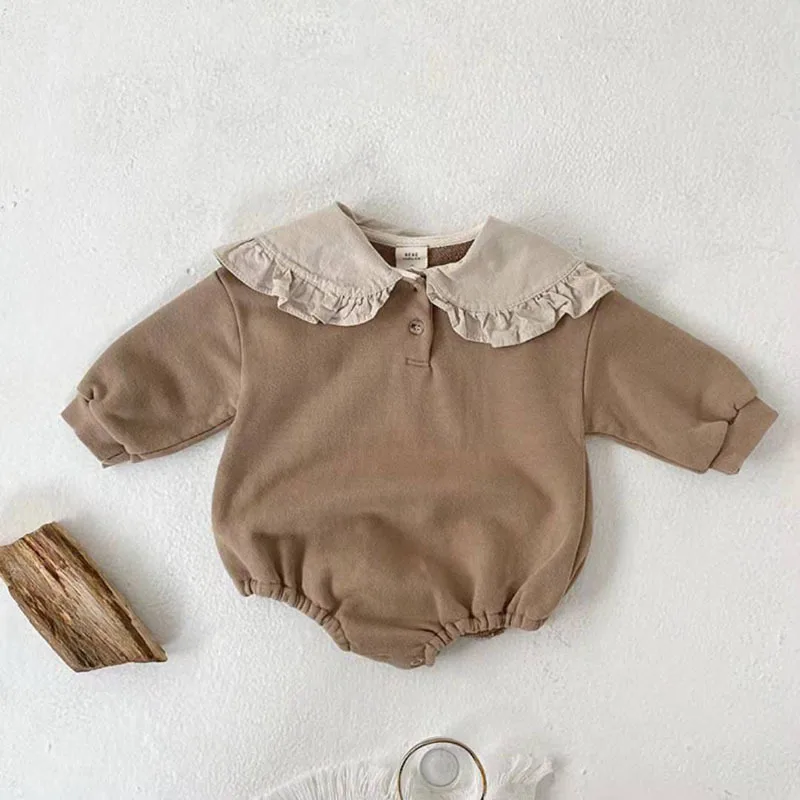 2023 Spring Autumn Infant Girls Jumpsuit Cotton Ruffles Peter Pan Collar Romper Patchwork Button Long Sleeve Toddler Girl Outfit
2023 Spring Autumn Infant Girls Jumpsuit Cotton Ruffles Peter Pan Collar Romper Patchwork Button Long Sleeve Toddler Girl Outfit