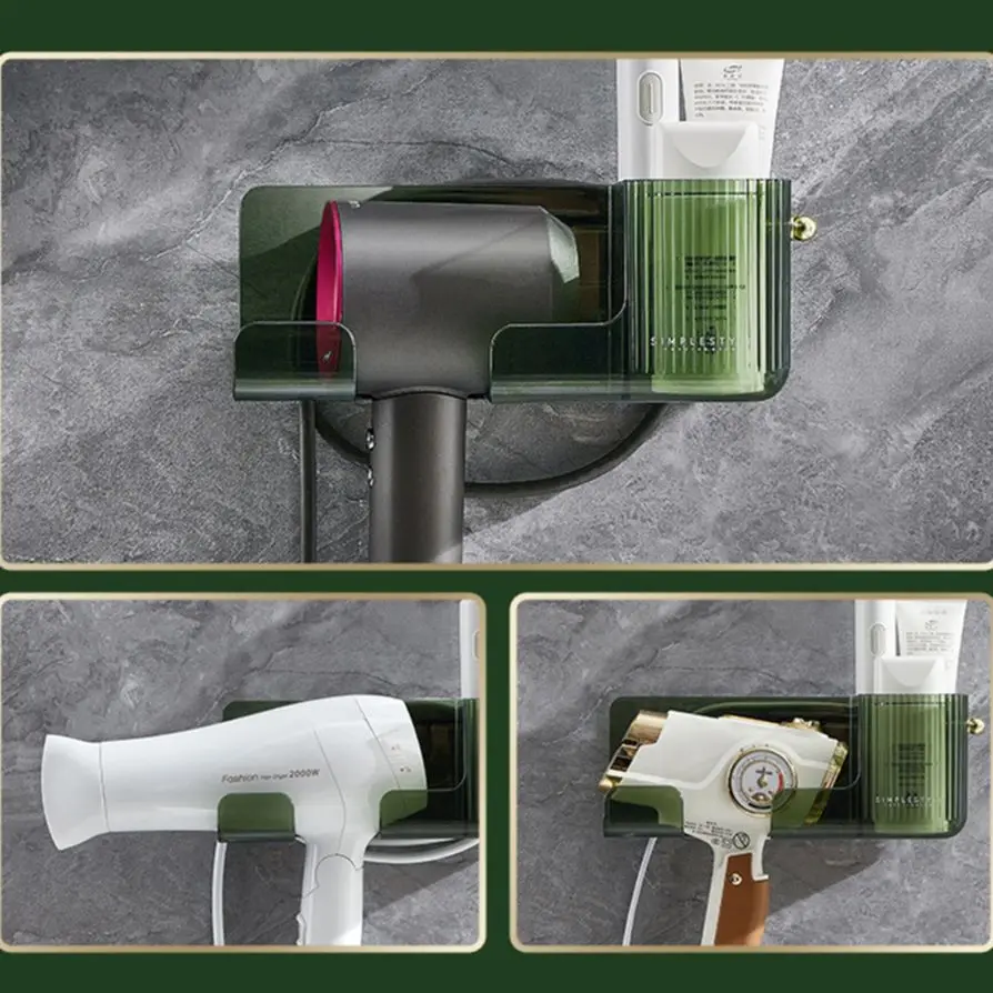 Настенный держатель для фена, многофункциональная полка для хранения в ванной комнате, без ударов
Настенный держатель для фена, многофункциональная полка для хранения в ванной комнате, без ударов