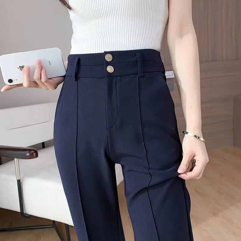 Straight Tube Wide Leg Pants For Women's Spring And Autumn 2023 New Fashionable High Waisted Floor Draped Suit Pants
Straight Tube Wide Leg Pants For Women's Spring And Autumn 2023 New Fashionable High Waisted Floor Draped Suit Pants