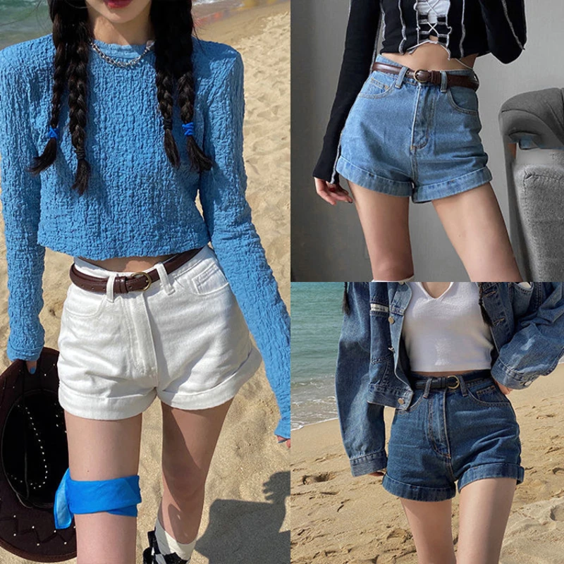 Casual High Waist Denim Shorts Women Summer A-Line Denim Shorts Women's New European American Cuffed Denim Wide-Leg
Casual High Waist Denim Shorts Women Summer A-Line Denim Shorts Women's New European American Cuffed Denim Wide-Leg