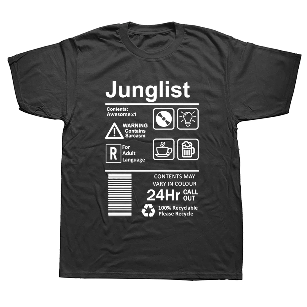 Футболка Junglist Move men забавная тенниска с круглым вырезом рисунком барабана и баса