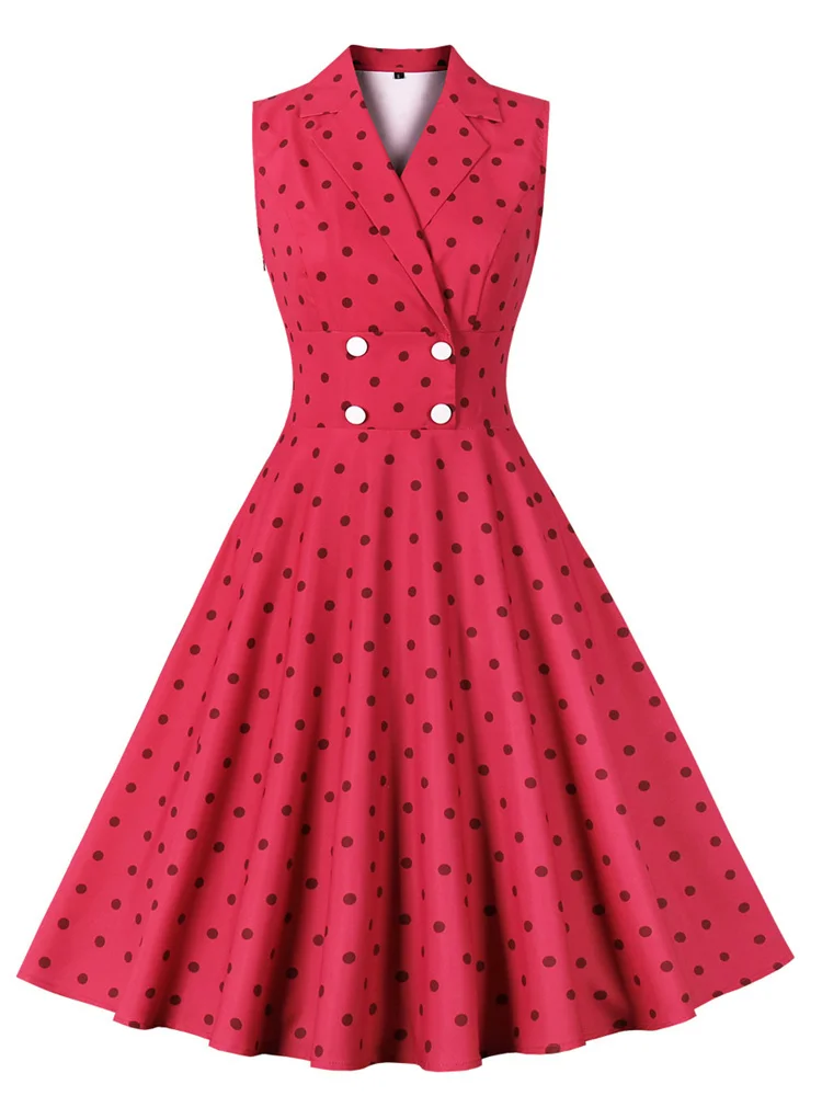 2023 Women Summer Pin Up Round Dot Casual Party Dress Sleeveless Retro Robe 60s 50s Vintage Rockabilly Swing Dress Vestidos
2023 Women Summer Pin Up Round Dot Casual Party Dress Sleeveless Retro Robe 60s 50s Vintage Rockabilly Swing Dress Vestidos