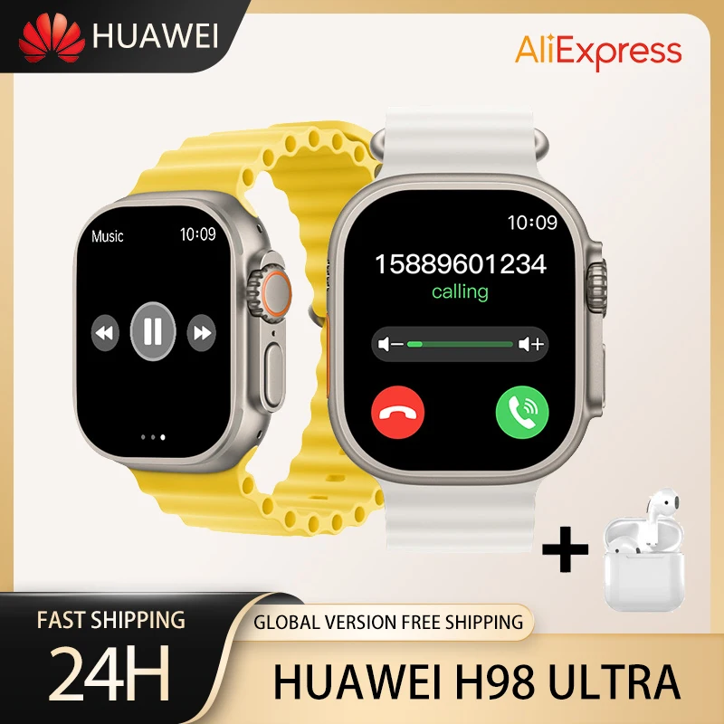 Huawei H98 Ultra Smartwatch Wireless Bluetooth Calling AI TWS Earphone Fitness Tracker Built In Games Sports Watches for Men
Huawei H98 Ultra Smartwatch Wireless Bluetooth Calling AI TWS Earphone Fitness Tracker Built In Games Sports Watches for Men
