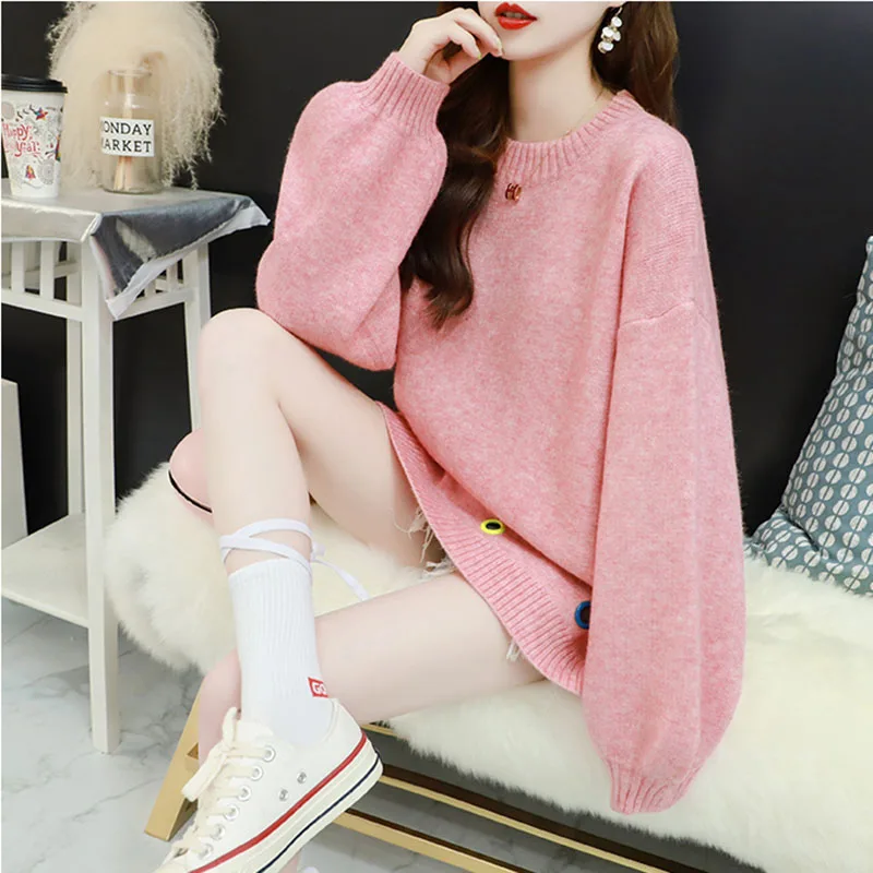Loose Pullover Basic Warm Sweater for Women Preppy Style Soft Kniited Korean V Neck Fashion Sweater Women Pull New Autumn Winter
Loose Pullover Basic Warm Sweater for Women Preppy Style Soft Kniited Korean V Neck Fashion Sweater Women Pull New Autumn Winter