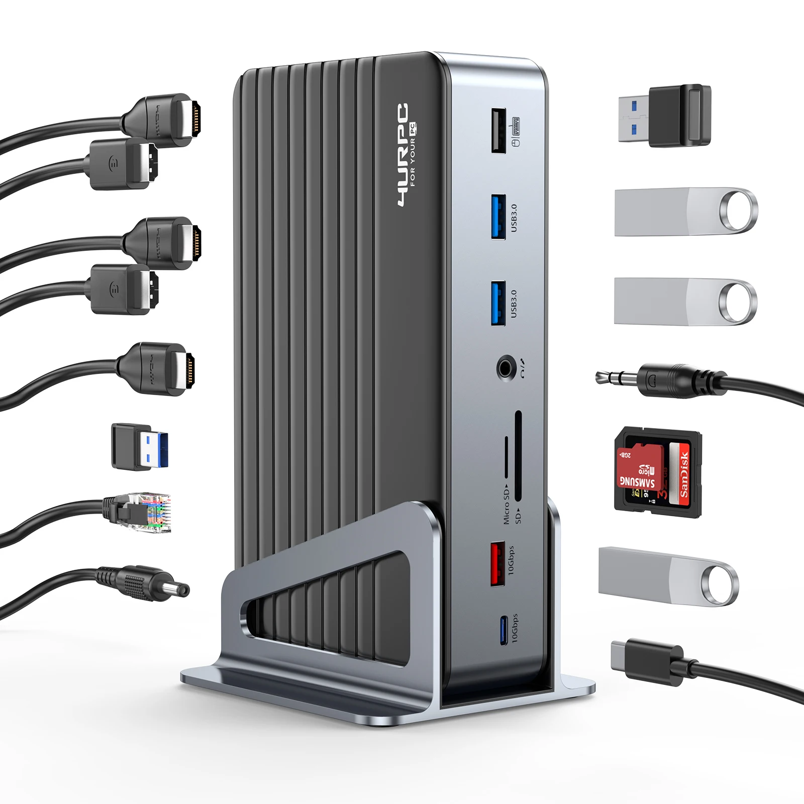 17 in 1 Triple 4K Laptop Docking Station Support 3 Monitors Display with 120W Power for MacOS/Windows Driver Based
17 in 1 Triple 4K Laptop Docking Station Support 3 Monitors Display with 120W Power for MacOS/Windows Driver Based