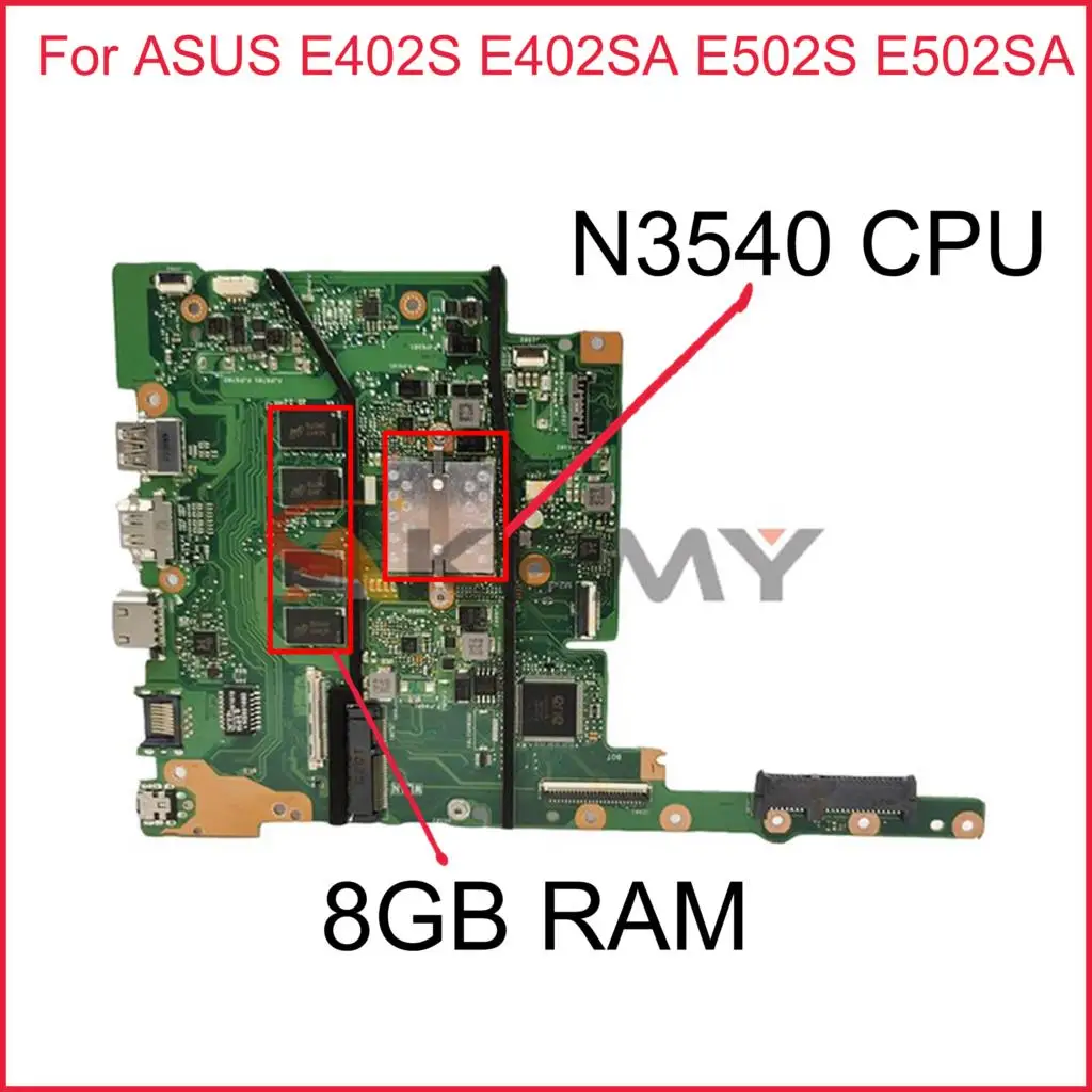 Материнская плата E402SA для ноутбука ASUS E402S, E402SA, E502S, E502SA, оригинальная материнская плата 8GB-RAM, процессор N3540
Материнская плата E402SA для ноутбука ASUS E402S, E402SA, E502S, E502SA, оригинальная материнская плата 8GB-RAM, процессор N3540