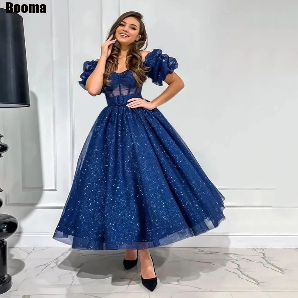Booma Women Prom Evening Dresses Sweetheart Off the Shoulder A Line Belt Party Dress Tea Length Formal Occasion Gown 2023
Booma Women Prom Evening Dresses Sweetheart Off the Shoulder A Line Belt Party Dress Tea Length Formal Occasion Gown 2023