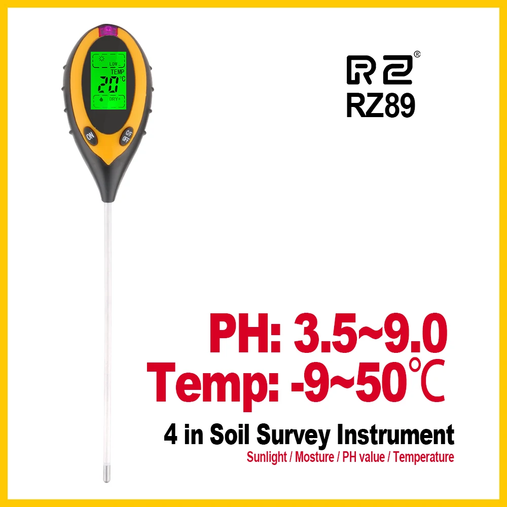 RZ Soil Moisture meter Garden Gardening Farming Acidity Moisture PH Measurement Tool Sunlight Hydroponics Analyzer Detector
RZ Soil Moisture meter Garden Gardening Farming Acidity Moisture PH Measurement Tool Sunlight Hydroponics Analyzer Detector