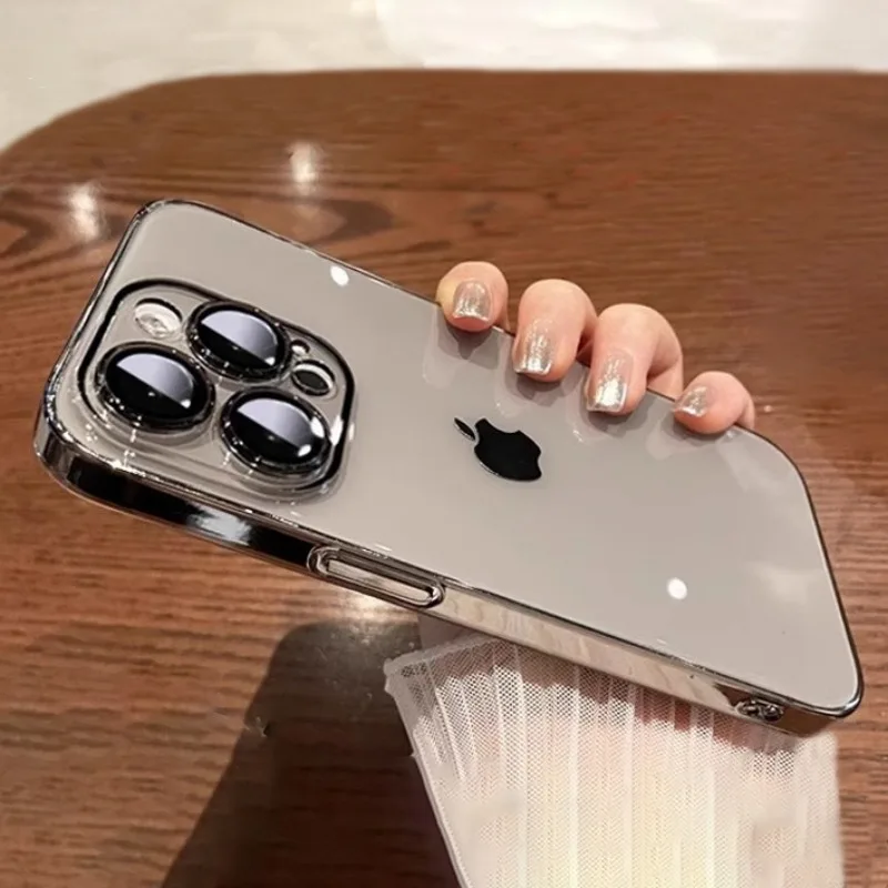 Прозрачный силиконовый противоударный чехол для iPhone 16 15 14 13 12 11 Pro Max Plus