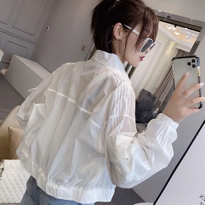 Summer Korean Fashion Sun Protection Clothing Long Sleeve Breathable Jacket Female White Women's Feminine Coat X210
Summer Korean Fashion Sun Protection Clothing Long Sleeve Breathable Jacket Female White Women's Feminine Coat X210