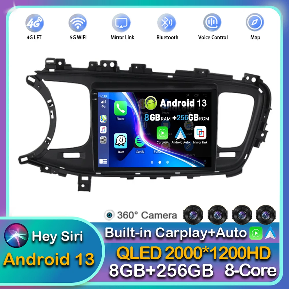 

Android 13 Auto Carplay WIFI+4G Car Radio For KIA Optima K5 2011-2015 GPS Navi Multimedia Player Stereo Head Unit No 2din DVD BT