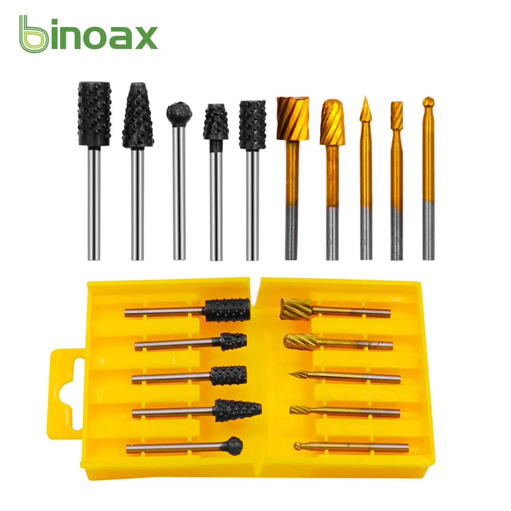 Binoax 10 шт. титановый режущий роторный набор заусенцев для Dremel вращающийся инструмент HSS Металл деревообрабатывающий фрезерный шлифовальный ...
Binoax 10 шт. титановый режущий роторный набор заусенцев для Dremel вращающийся инструмент HSS Металл деревообрабатывающий фрезерный шлифовальный ...