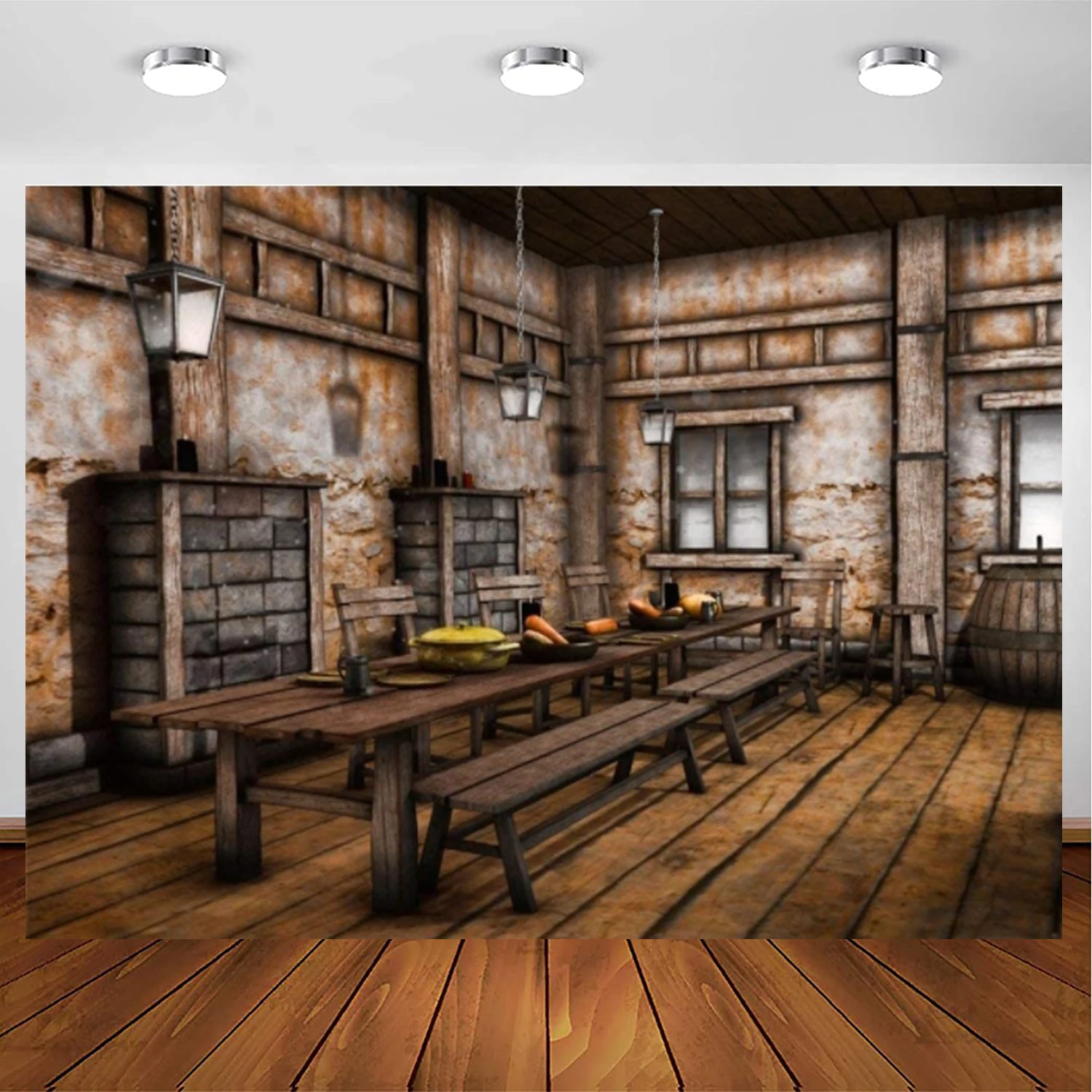 Medieval Tavern Photography Backdrop For Shabby West Cowboy Background Wood Bar Counter Tables Chairs Wild Cowboy Theme Party
Medieval Tavern Photography Backdrop For Shabby West Cowboy Background Wood Bar Counter Tables Chairs Wild Cowboy Theme Party
