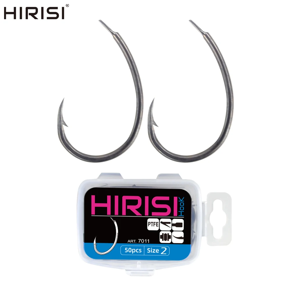 Hirisi 50pcs PTFE Coating Barbed Fish Hooks Carp Fishing Barb Hooks Accessories 7011
Hirisi 50pcs PTFE Coating Barbed Fish Hooks Carp Fishing Barb Hooks Accessories 7011