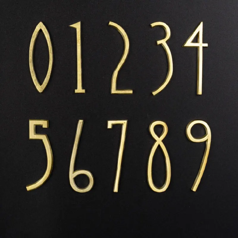Золотые латунные цифры и буквы для дома 0-9 
Золотые латунные цифры и буквы для дома 0-9