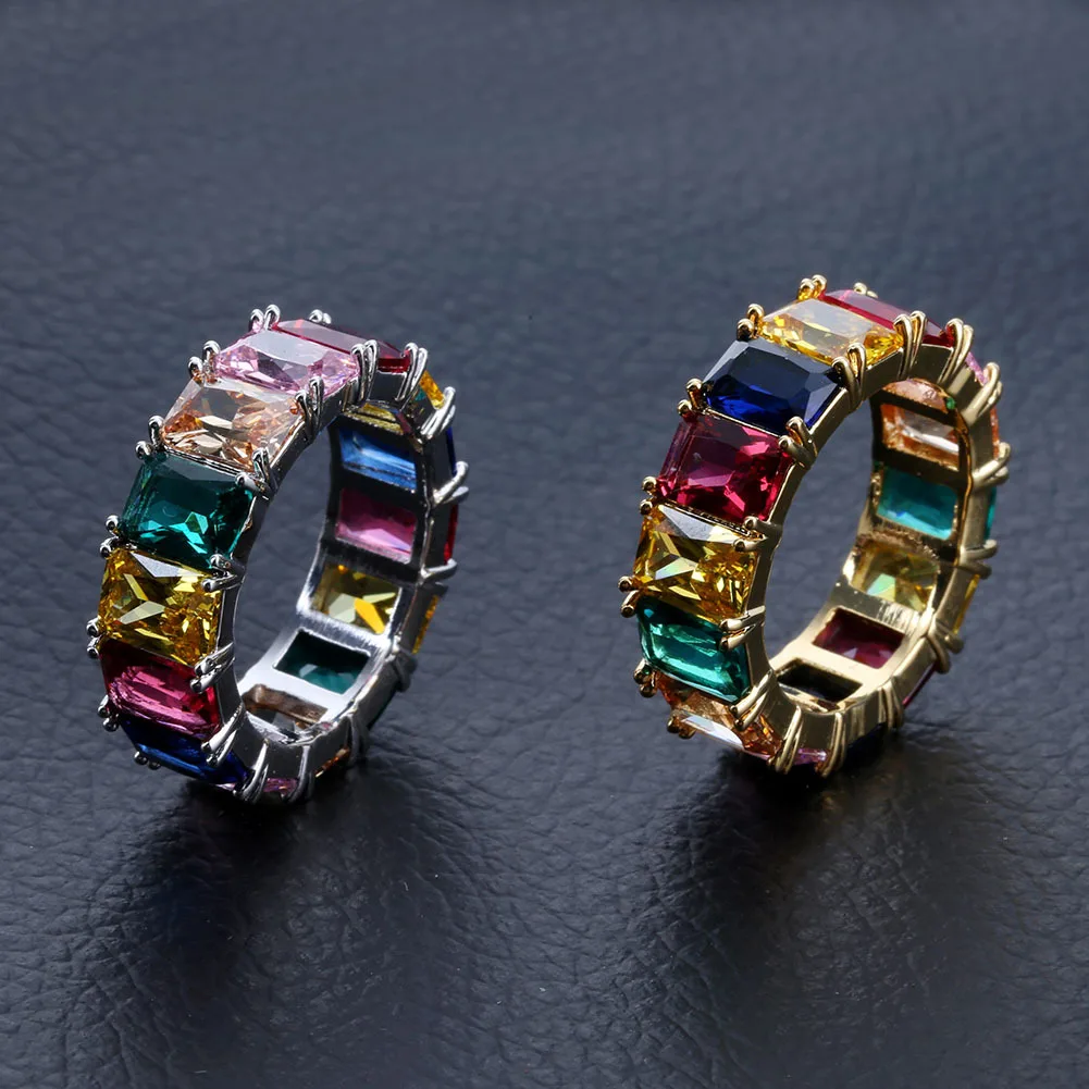 HPXmas 2019 New Gold filled fully-jewelled Rainbow colorful multi colorcubic zirconia Eternity square baguette Finger ring A86
HPXmas 2019 New Gold filled fully-jewelled Rainbow colorful multi colorcubic zirconia Eternity square baguette Finger ring A86