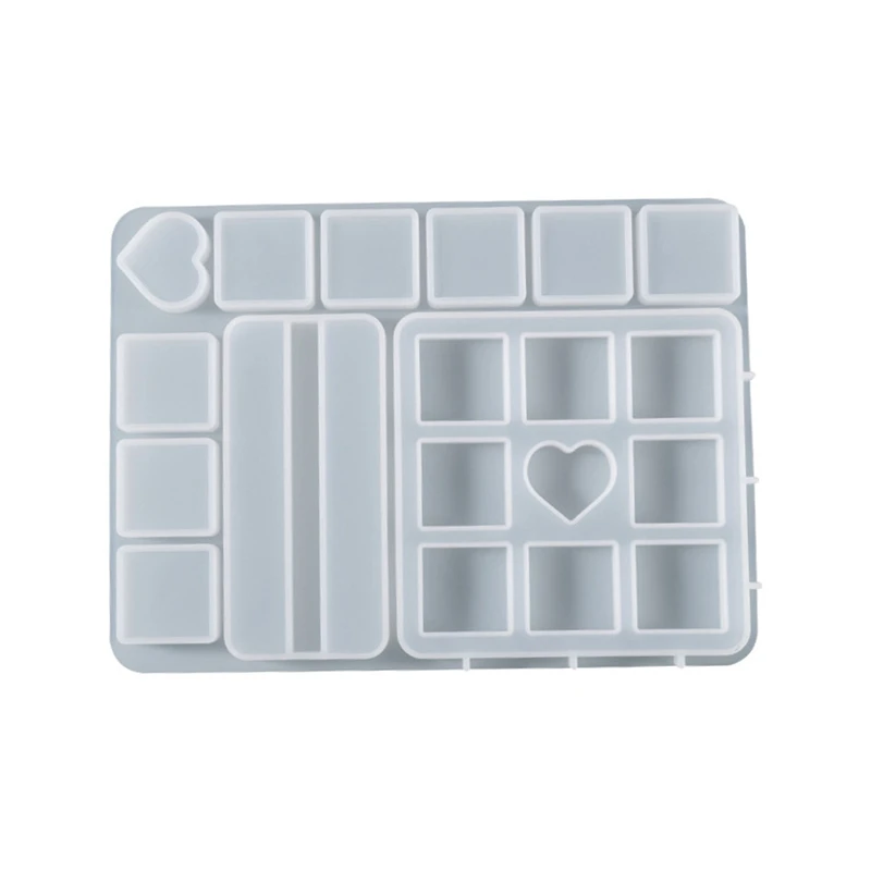 

DIY Crystal Epoxy Resin Mold Square Love Splicing Photo Frame Table Jewelry Silicone Mold