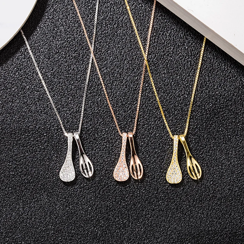 925 Silver Fashion Creative Special Design Spoon And Fork Pendant Necklace For Women Clavicle Necklace Jewelry Gift to Friend
925 Silver Fashion Creative Special Design Spoon And Fork Pendant Necklace For Women Clavicle Necklace Jewelry Gift to Friend