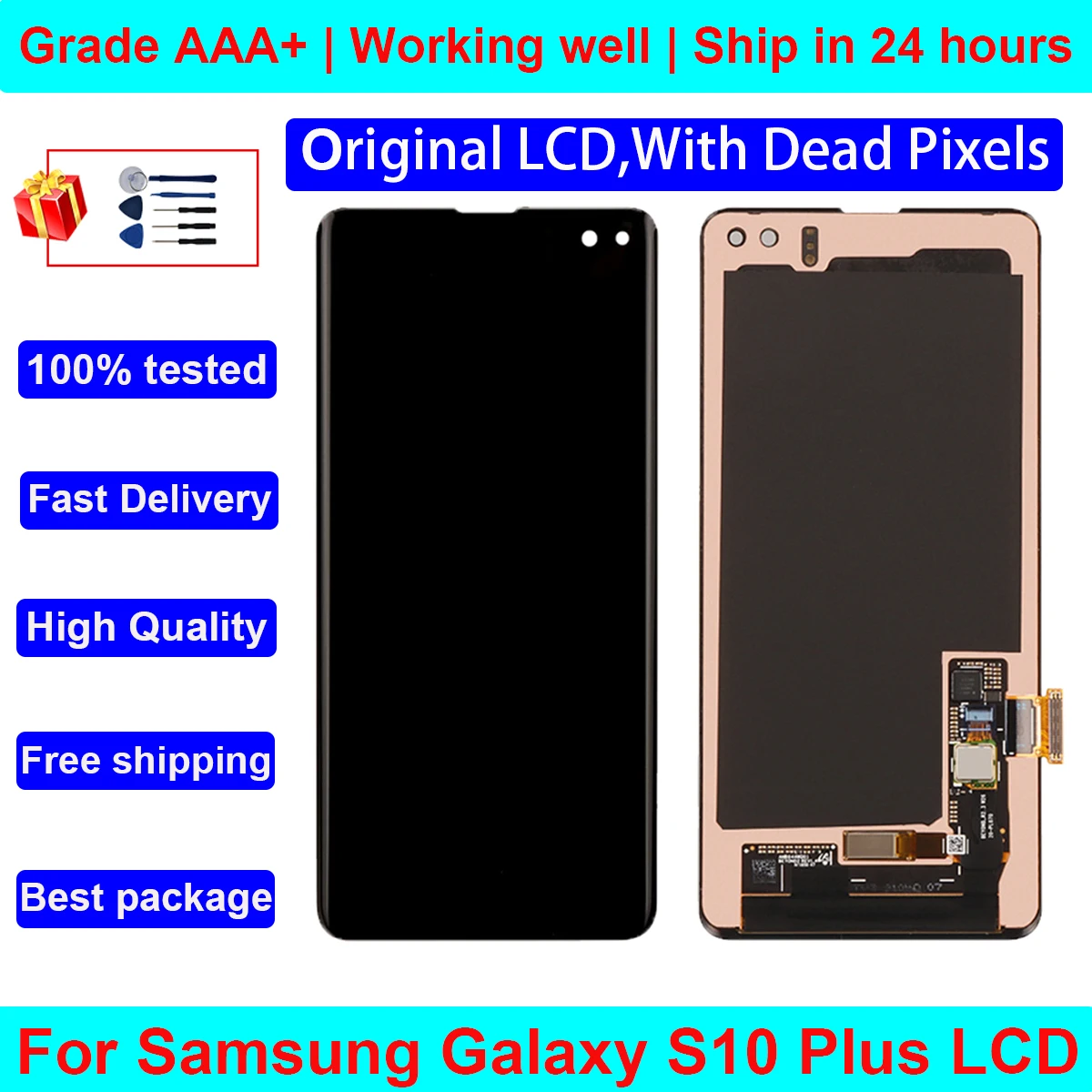 6.4" Original s10 plus display For Samsung Galaxy S10 Plus lcd G975 SM-9750 G975F s10+ LCD with Touch Screen Digitizer Assembly
6.4" Original s10 plus display For Samsung Galaxy S10 Plus lcd G975 SM-9750 G975F s10+ LCD with Touch Screen Digitizer Assembly