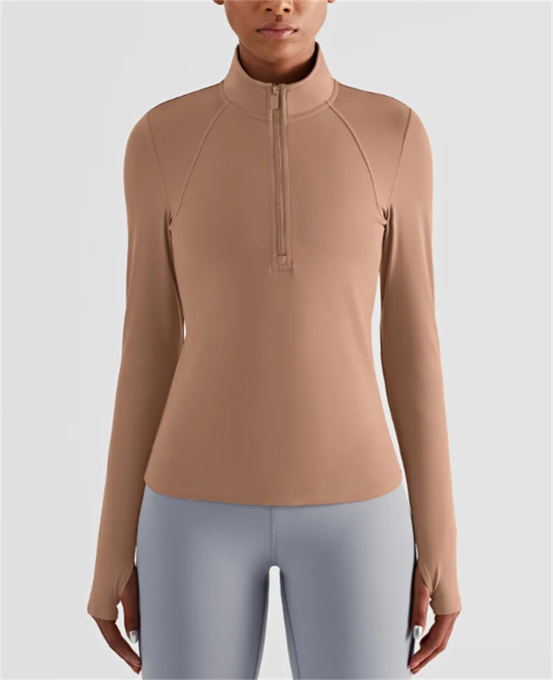 High Elastic Spring Autumn Long Sleeve T-shirt Half-zipper High Collar Outdoor Jogging Running Yoga Top
High Elastic Spring Autumn Long Sleeve T-shirt Half-zipper High Collar Outdoor Jogging Running Yoga Top