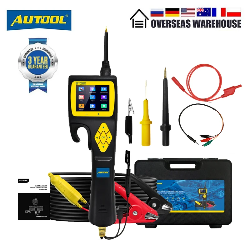 AUTOOL BT280 Car Circuit Tester Electric System Tester Automotive Scanner Multifunctional Diagnosis Tool Power Scan Tool
AUTOOL BT280 Car Circuit Tester Electric System Tester Automotive Scanner Multifunctional Diagnosis Tool Power Scan Tool