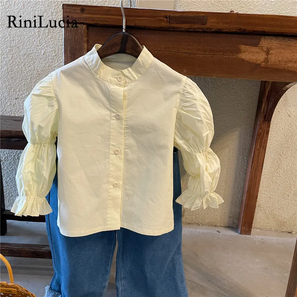 RiniLucia 2022 Autumn Baby Girls Puff Sleeve O-neck Blouses Solid Color Children Tops Korean Style Kids Pleated Ruffle Shirts
RiniLucia 2022 Autumn Baby Girls Puff Sleeve O-neck Blouses Solid Color Children Tops Korean Style Kids Pleated Ruffle Shirts