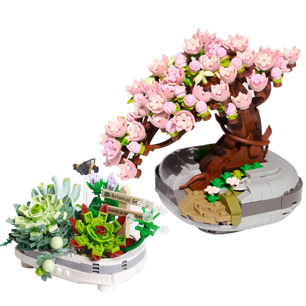 City Artificial Flower Bouquet Blossoms Succulent Plant Cherry Blossoms Mini Building Blocks Girls Toys Gift Home Decor
City Artificial Flower Bouquet Blossoms Succulent Plant Cherry Blossoms Mini Building Blocks Girls Toys Gift Home Decor