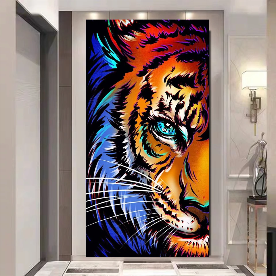 Алмазная 5D мозаика с цветами и тиграми, большие картины «сделай сам» для вышивки крестиком с дикими животными, домашний декор 
Алмазная 5D мозаика с цветами и тиграми, большие картины «сделай сам» для вышивки крестиком с дикими животными, домашний декор