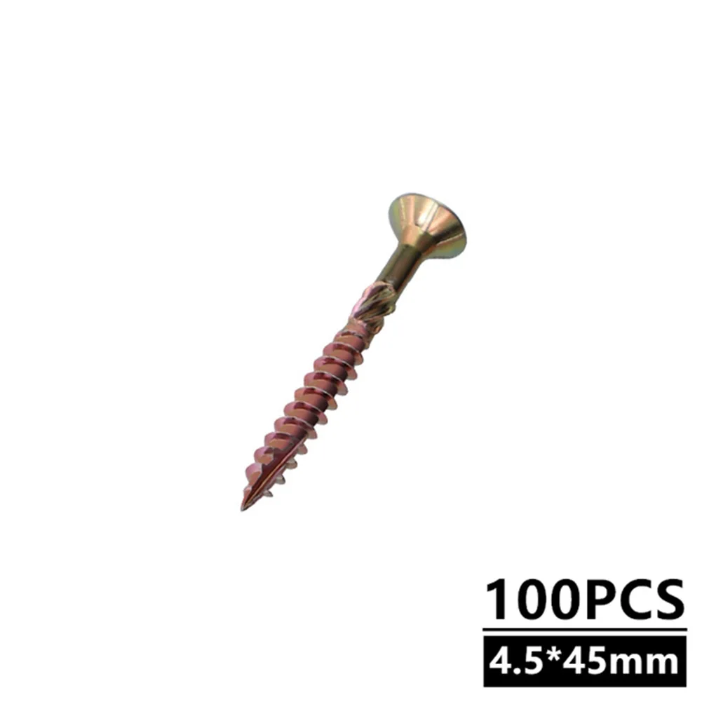 100Pcs/Pack Woodworking Screw T25 Countersunk Head Plum Blossom Groove Screw Flat Head Self Tapping Screws For Wood Hand Tool
100Pcs/Pack Woodworking Screw T25 Countersunk Head Plum Blossom Groove Screw Flat Head Self Tapping Screws For Wood Hand Tool