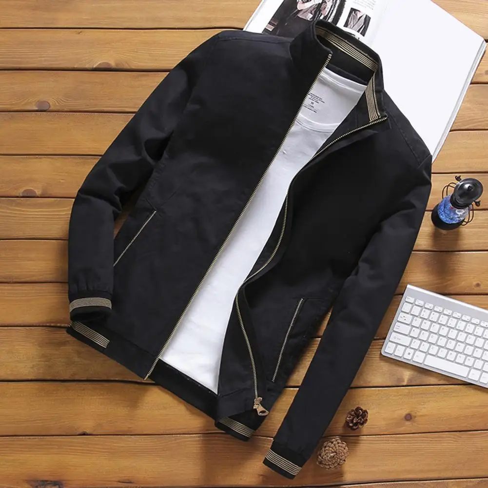 Men Jacket with Side Pockets Men Jacket Stylish Men's Stand Collar Zipper Cardigan Slim Fit Striped Design Comfortable Spring
Men Jacket with Side Pockets Men Jacket Stylish Men's Stand Collar Zipper Cardigan Slim Fit Striped Design Comfortable Spring