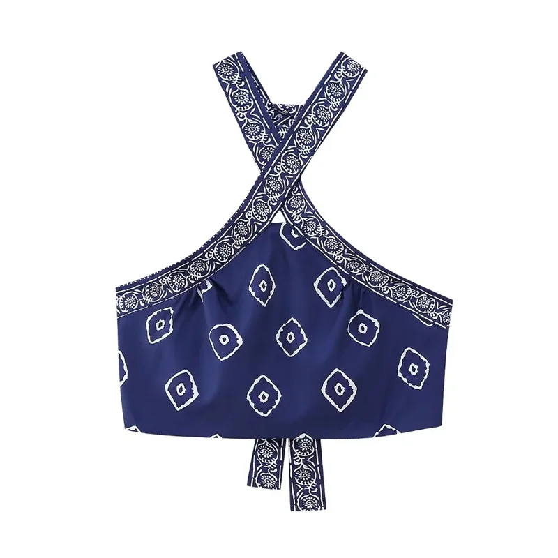 TRAF Woman Print Halter Top 2023 Summer Blue Contrast Sexy V-neck Open Back Design Adjustable Tie At Neck And Hem Top Pant Suits
TRAF Woman Print Halter Top 2023 Summer Blue Contrast Sexy V-neck Open Back Design Adjustable Tie At Neck And Hem Top Pant Suits