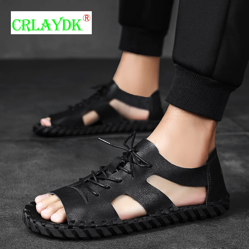 CRLAYDK Men's Sports Sandals Open Toe Outdoor Fisherman Shoes Leather Summer Beach Hand Stitching Anti Slip Lightweight Slippers
CRLAYDK Men's Sports Sandals Open Toe Outdoor Fisherman Shoes Leather Summer Beach Hand Stitching Anti Slip Lightweight Slippers