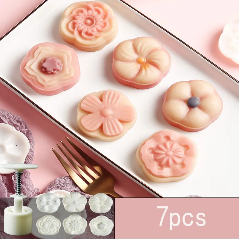 7Pcs/Set Flowers Pattern Stamps Hand Press Mold Plungers Pastry Tools Mid-autumn Festival Cherry Blossom Sakura Mooncake Mold
7Pcs/Set Flowers Pattern Stamps Hand Press Mold Plungers Pastry Tools Mid-autumn Festival Cherry Blossom Sakura Mooncake Mold