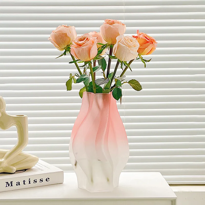 

Nordic Vase Creative Tornado Shaped Frosted High-end Vase Glass Flower Arrangement Living Room Dining Table Art Decoration Ins
