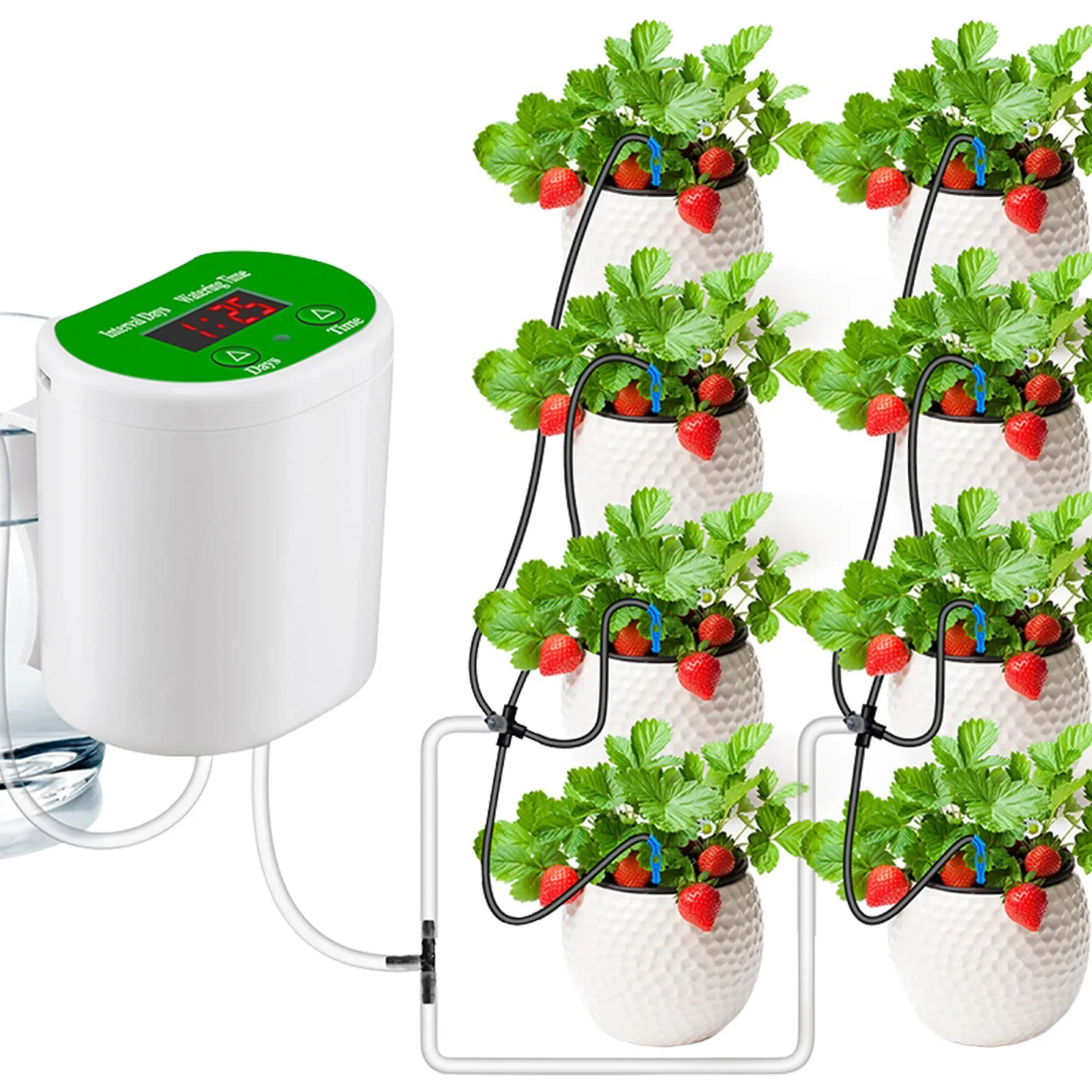 Adjustable Indoor Watering Timer Automatic Watering System for Potted Plants Intelligent Micro Drip Irrigation Device for Garden
Adjustable Indoor Watering Timer Automatic Watering System for Potted Plants Intelligent Micro Drip Irrigation Device for Garden