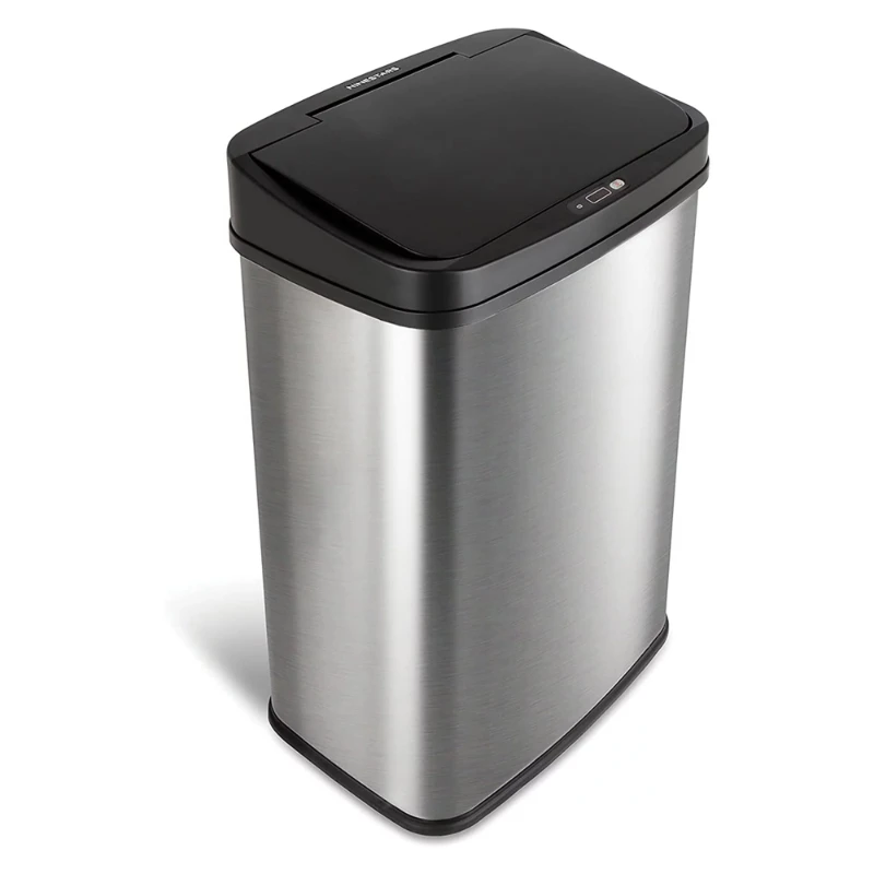 13.2 Gallon Trash Can, Touchless Kitchen Trash Can, Stainless Steel with Black Lid
13.2 Gallon Trash Can, Touchless Kitchen Trash Can, Stainless Steel with Black Lid