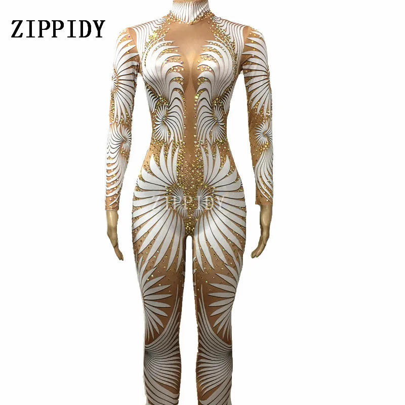 Geometric Printed Big Stretch Jumpsuit Sparkly Rhinestones Bodysuit Stage Wear Women's Celebrate Shining Crystals Costume Outfit
Geometric Printed Big Stretch Jumpsuit Sparkly Rhinestones Bodysuit Stage Wear Women's Celebrate Shining Crystals Costume Outfit