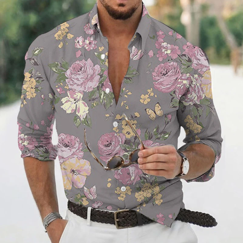 Men's Autumn Polyester Long Sleeve Shirt Floral Print Casual Male Top Turn-down Collar Shirts Clothes Blouse Clothing For Men
Men's Autumn Polyester Long Sleeve Shirt Floral Print Casual Male Top Turn-down Collar Shirts Clothes Blouse Clothing For Men