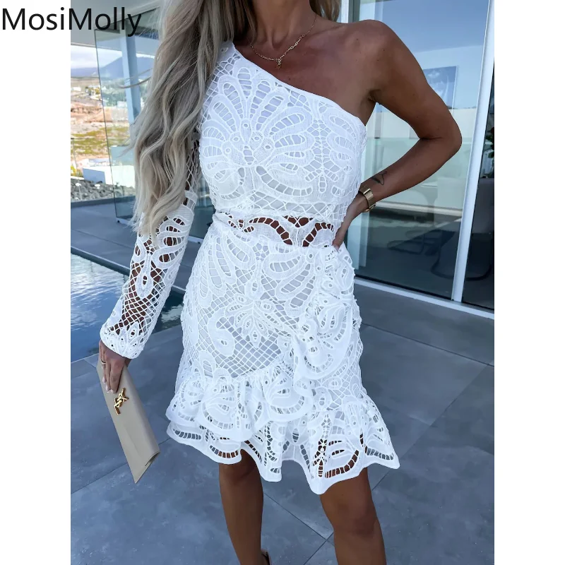 MosiMolly 2023 белое кружевное платье на одно плечо с оборками женское Клубное платье сексуальное женское платье мини кружевное вязаное платье
MosiMolly 2023 белое кружевное платье на одно плечо с оборками женское Клубное платье сексуальное женское платье мини кружевное вязаное платье